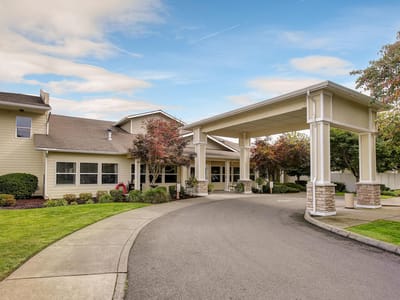 Exterior view of the assisted living facility entrance