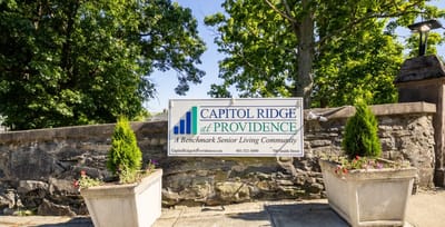 Entrance sign of Capitol Ridge at Providence with landscaping
