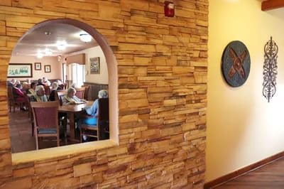 Residents engaged in activities in a common area