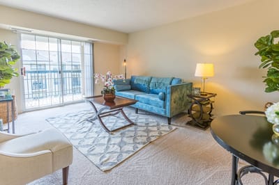 Well-furnished interior common area with cozy seating
