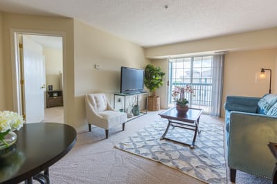 Bright and inviting interior of a resident living room
