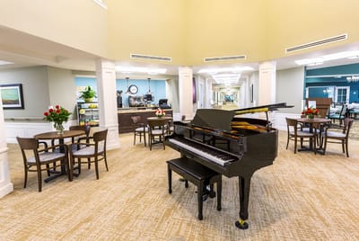 Common area featuring a piano and seating