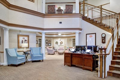 Interior view of the facility's lobby and reception area