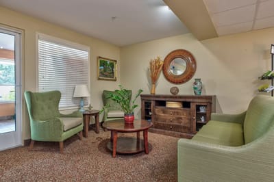 Cozy common area with seating and decor