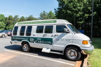 Facility transportation van parked in a lot