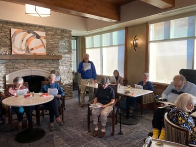 Residents engaged in an activity in a common area