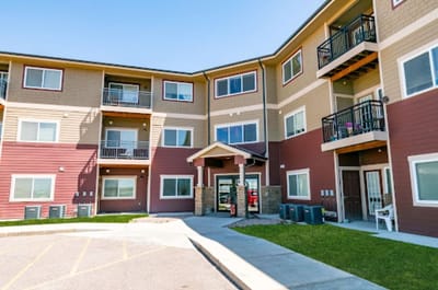 Exterior view of The Meadows Senior Community building