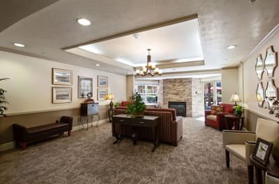 A cozy common area in the facility with comfortable seating