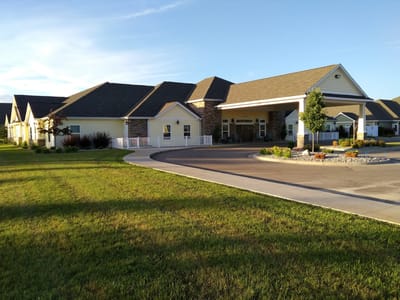 Exterior view of Vicinia Gardens showcasing the building and landscaping.