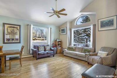 Bright common area with comfortable seating and natural light