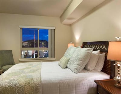 Cozy interior of a private bedroom with window view