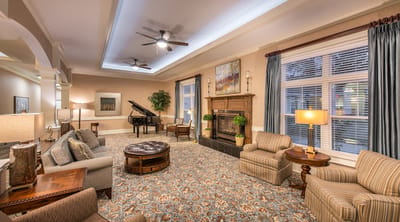 Cozy interior lounge area with comfortable seating