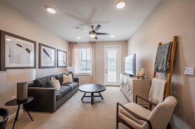 Bright and cozy common area with comfortable seating