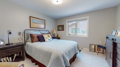 Cozy private bedroom with decorative elements