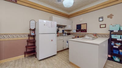 Interior view of a kitchen area in the facility