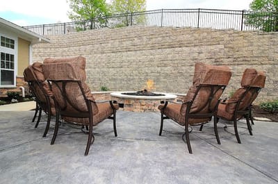 Outdoor seating area with fire pit