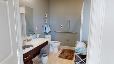Accessible bathroom in a resident's room