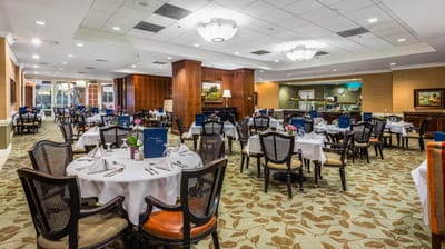 Dining room set with elegant table settings