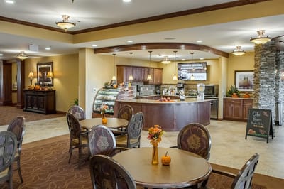 Cozy café area in the assisted living facility