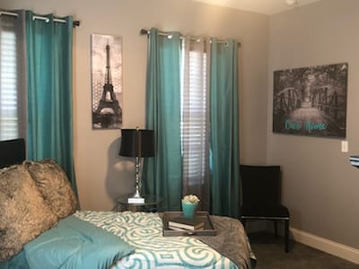 Private resident room featuring artistic decor
