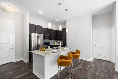 Modern kitchen in an active adult apartment