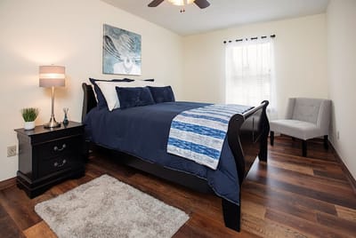Cozy private bedroom with modern decor