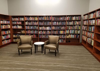 Cozy reading area in the facility's library