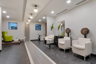 Interior view of a modern salon in the facility
