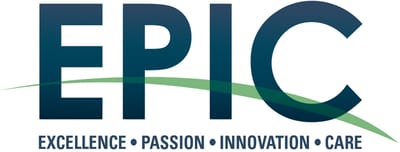 Logo featuring the word EPIC with taglines