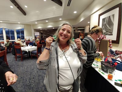 Resident engaging in a fun activity event.