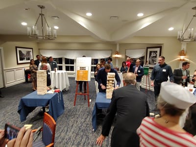 Residents engaging in a lively game event.