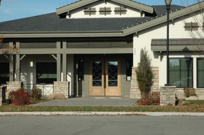 Front entrance of a senior living facility