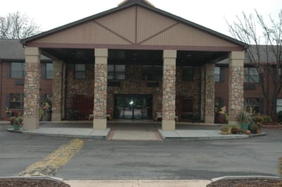 Front entrance of a senior living facility