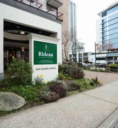Entrance sign for Rideau Retirement Residence