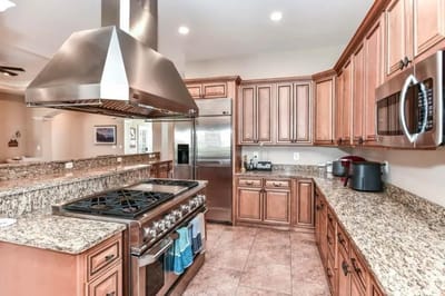 Bright kitchen area with modern appliances