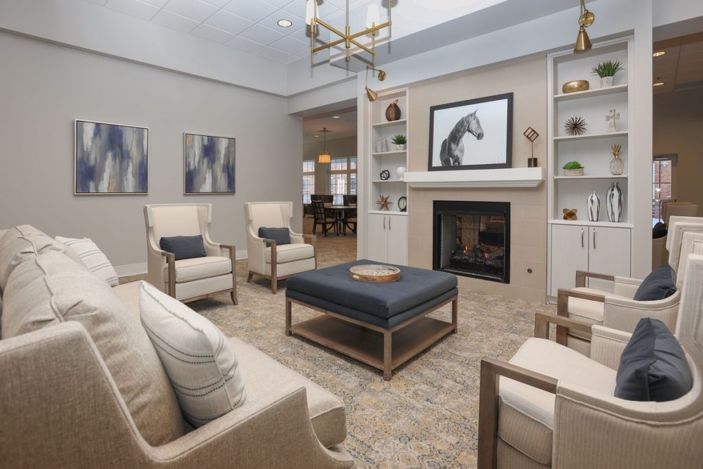 Bright common area with comfortable seating