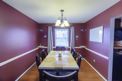 Dining room in a cozy assisted living facility