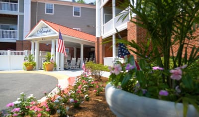 Entrance of Gardens of Annapolis with colorful flowers