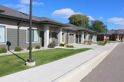View of the building exterior and landscaping