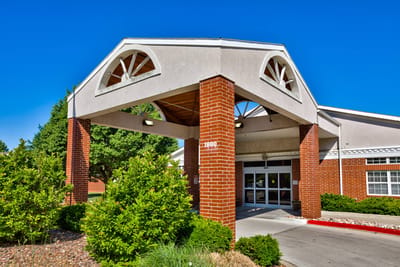 The building entrance of the rehabilitation center