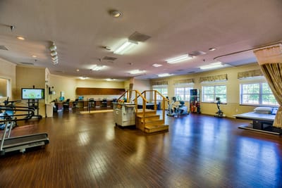 Interior of a rehabilitation facility activity room