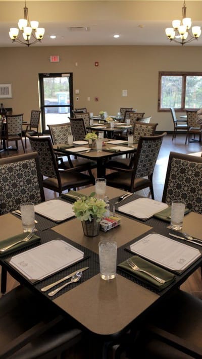 Dining room set for a meal service