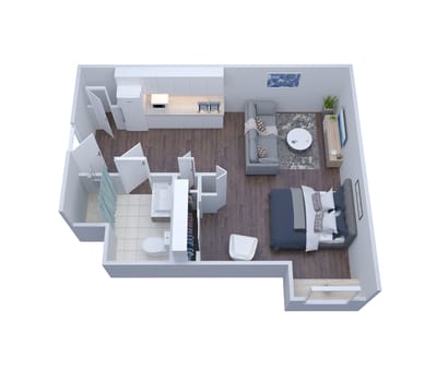 Layout of a private resident room