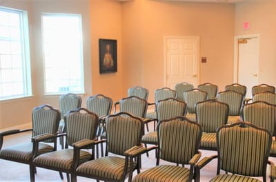 Interior view of a meeting room with chairs