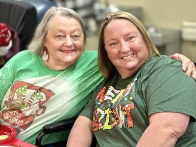 Residents enjoying holiday activities together