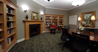 Interior of a cozy common area with a resident