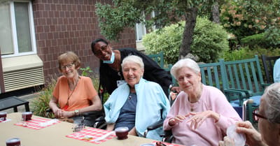 Residents enjoying an outdoor gathering