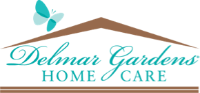 Delmar Gardens home care logo with butterfly