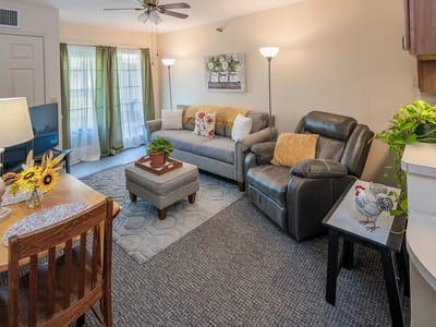 Cozy interior living space with comfortable furniture