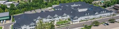 Aerial view of Traditions at Camargo building complex